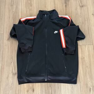 Nike full-zip track jacket w/ red + white sleeve stripes